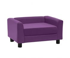 vidaXL Divano per Cani Cuscino Borgogna 60x43x30cm Peluche Similpelle