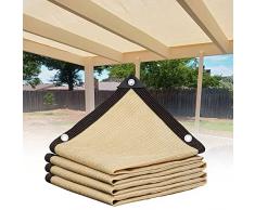 Beige 90% Rete Telo Ombra, 2x2m 3x4m 4x6m 5x5m 6x12m 7x8m 9x10m Panno Ombreggiante Resistente Ai Raggi UV Vela Ombreggiante, Tenda Da Sole Privacy Con Occhielli (Size : 4x7m(13x23ft))