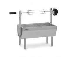 Klarstein 2-in-1 Kit Arrosto e Barbecue Elettrico Portatile, Barbecue Grill con Ruote da Trasporto, Barbecue con Griglia in Acciaio Inossidabile da Giardino, Barbecue da Terrazzo, Campeggio, Balcone