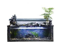 Fontane decorative Grande Fontana Desktop e Fish Bowl tavolo Acquario Retro cinese Cortile design desktop Cascata Fontana automatico circolazione di acqua con luci a LED e nebbia dacqua Buddha Zen Da