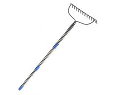 MIYA Rastrello da Giardino con Manico, rastrello, 14 Denti, Attrezzi da Giardino efficienti, rastrello da Giardino per la Lavorazione del Terreno, 182CM