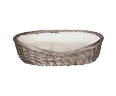 Trixie, 28202, cesto in vimini con federa e cuscino, 60 cm, colore: grigio