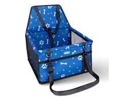 Nobleza Seggiolino Auto per Cani di Taglia Piccola, Trasportino Auto Borsa per Cani, Coprisedile Impermeabile per Proteggere Sedile di Automobile per Animali Domestici Grigio, 40 * 34 * 25cm(Blu)