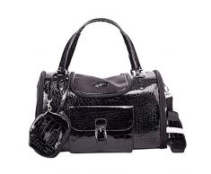 YOUJIA Portatile Cane Borsa Trasportino Morbido Viaggiare Borsa Borsetta Borsa a Spalla per Cani Gatti Piccolo Animali - Nero, L (40 * 26 * 20cm)