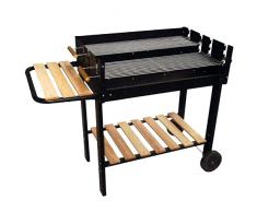 SF SAVINO FILIPPO Barbecue braciere Portatile in Metallo Ferro e Acciaio a Legna e carbonella BBQ Carrello Grill Grande Piano Cottura