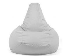 Arketicom 68 SESSANTOTTO Pouf Poltrona Sacco XL Grande per Esterni Sfoderabile Tessuto Idrorepellente Antistrappo 90x110 Grigio Chiaro