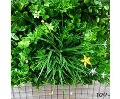 Xiaolin Pannelli di siepi Artificiali, Parete di Finta Erba, cespugli di arbusti Sfondo, Decorazione di Recinzione di Privacy Giardino, 1pz 19,6"x19,6 (Colore : 03)