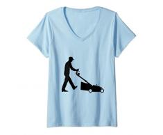 Donna Servizio di tosaerba a spinta Maglietta con Collo a V