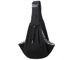 Coolzon Borsa da Viaggio per Cani Trasportino da Passeggio, Borsa per Cani Piccola Taglia Borsa Trasportino Cane Gatti Tracolla Regolabile Traspirante Marsupio per Animali, Nero