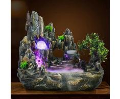 Fontana per interni Fontana Feng Shui con sfera di cristallo a LED e spruzzatore; fontana da tavolo con pietra decorativa; per giardino e stagno; cascata decorativa da tavolo