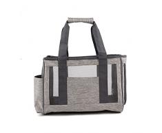 PETCUTE Borsa da Trasporto per Cani e Gatti,Traspirante Borsa a Tracolla Regolabile per Cani,Portatile Borsa per Cani con Cinghia di Sicurezza Interna,Borsa Trasporto per Animali Domestici,Fino a 6KG
