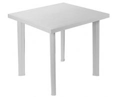 Tavolo tavolino quadrato in resina di plastica bianco Fiocco per esterno interno giardino balcone
