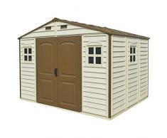 casetta da Giardino in PVC Woodside 325 x 240 cm Colore Beige e Marrone