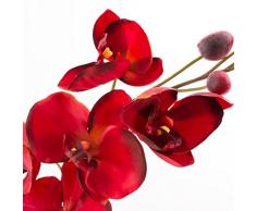 Rametto di orchidea artificiale Phalaenopsis in fibra tessile, rosso, 80 cm - Orchidea finta / Fiore artificiale - artplants