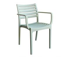 Poltrona in plastica per esterno giardino interno sala da pranzo colorata polipropilene (Menta)