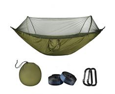 OTraki Amaca Campeggio, Amaca con Zanzariera Portatile, Amaca Matrimoniale con supporto per Esterno Interno Giardino bali, Non facile da Strappare & Resistente allusura (290 x 140 cm,Verde Oliva)