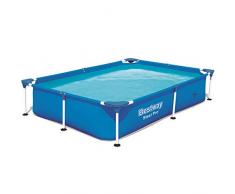 Steel Pro Piscina Frame Rettangolare Cm. 221X150X43, cap. 1.200 Lt Predisposta per Pompa Filtro, Blu, 221 x 150 x 43 cm