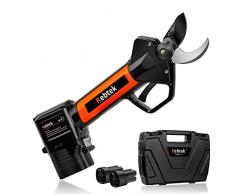 Kebtek Forbici elettriche per potatura a batteria, potatore a batteria alimentato a batteria con 2 batterie al litio di riserva da 2500 mAh, diametro di taglio 30 mm (1,18 pollici)