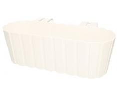 KOTARBAU® Vaso di Fiori 40x15x15cm Bianco con Maniglie da Appendere alla Ringhiera Scatola del Balcone da Giardino Lunga per Fiori