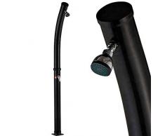 BAKAJI Doccia Solare per Giardino Piscina Esterno Campeggio Serbatoio 20Lt con Soffione Regolabile Miscelatore Acqua Calda Attacco Tubo da Giardino Dimensione 214 x 11,5 x 11,5 cm