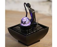 Zen' Light Yoga2 Fontana poliresina nero 12 x 12 x 17 cm