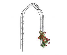 Relaxdays Arco per Rose/Piante rampicanti con Decorazioni e Le Seguenti Misure. HBT 255 x 137 x 39 cm, Nero, 39x137x255 cm