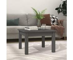 Homgoday Tavolino da Salotto Grigio 45x45x30 cm Legno Massello di Pino, Tavolino da Salotto, Tavolinetto da Soggiorno, Tavolo per Ufficio Camera da Letto Giardino
