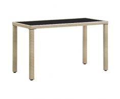 YITHOPI Tavolo da Giardino,Tavolo quadrato Tavolo da picnic da giardino tavolino bar Progettato per bordo piscina, terrazza, spiaggia, cortile Beige 123x60x74 cm in Polyrattan