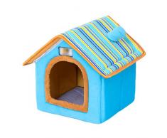 LvRao Pet Cuccia a Casa Letto Pieghevole Cuccia con Cuscino per Cani Gatti Morbido Caldo Divano Lettino Cestino per Cane (Blu, M)