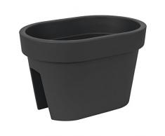 Vaso fioriera per ringhiera, serie Lofly Railing ovale, altezza 25 cm, colore: antracite