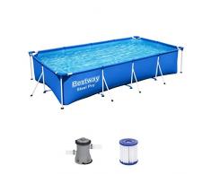 Bestway Piscina Steel Pro con telaio in acciaio, da 400 x 211 x 81 cm, inclusa pompa filtrante