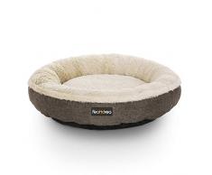 FEANDREA Cuccia Divano per Cani Gatti, Forma di Ciambella, 55 cm, Marrone PGW55C
