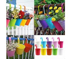KING DO WAY Vaso Pensile in Metallo per Fiori e Piante, Vasi appesi per Fiori da Giardino / Balcone, Colori Diversi(10 Pezzi)