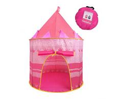 CFPacrobaticS Portatile Pieghevole per Bambini Gioco per Bambini Gioco di Ruolo Tenda Coperta Yurt Castle Playhouse Toy Regalo di Natale Rosa