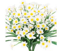 Bodosac 12 pezzi Fiori Margherita Artificiali Finti Piante Artificiale Arbusti Ramo Resistente ai Raggi UV Balcone per Giardino Decorazioni Esterna Della Cortile Della Finestra di Casa