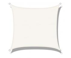 LOVE STORY Tena a Vela 3 x 3m Vela Ombreggiante Quadrata Parasole Esterno Impermeabile PES Protezione UV per Giardino Terrazza，Beige