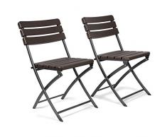 Vanage Collezione Primavera/Estate 2018 Set Sedie, Rattan, Marrone, 55 x 46 x 81 cm, 2 unità