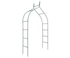 BAKAJI Arco da Giardino Supporto per Rose Piante Rampicanti in Metallo 140-170 x 38 x 240H cm Colore Verde Scuro