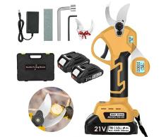 Forbici Potatura Elettriche - 30mm Cesoie Potatura Elettriche Professionali Con 2 21V/2000 mAh Batteria - Forbici a batteria da potatura per potatura per Giardinaggio Albero da Frutta Delle Viti