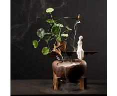 HSTFⓇ Acquario Decorazione Acquario casa Feng Shui Portafortuna Portico Decorazione Morbida Artigianato Fontana in Ceramica