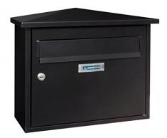 Arregui E5924 cassetta postale da esterni, in acciaio, nero, 327 x 393 x 170 mm