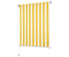 Festnight Tenda da Sole a Rullo Avvolgibile Manuale Strisce Antracite e Giallo da Balcone,Giardino,Patio per Esterni,Tenda da Sole,Tenda a Rullo,Tenda Avvolgibile