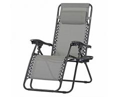 BRIGROS La voglia di fare Estosa - Sdraio Gravità Zero Lucy, Lettino Prendisole, Sdraio Da Giardino, Poltrona Relax, Sdraio Pieghevole, Sdraio Da Spiaggia, Sedia In Acciaio E Textilene (Ecrù)