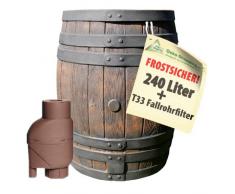 SERBATOIO ACQUA PIOVANA / BARILE ACQUA PIOVANA / CONTENITORE ACQUA PIOVANA / RECIPIENTE ACQUA PIOVANA / BARILE PER ACQUA DI 240l con FILTRO pluviale T33