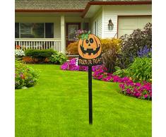 JUSTDOLIFE Decorazione del Prato del Paletto del Giardino Decorazione Decorativa della Zucca di Scintillio del Palo di Halloween