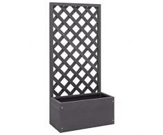 Tidyard Fioriera da Giardino con Graticcio, Letto Rialzato Fioriera da Giardino Esterno, Fioriera a Traliccio da Giardino Terrazzo Balcone, per Piante Rampicanti e Rampicanti, 70x30x135 cm in WPC