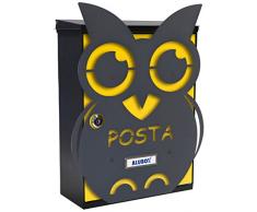 Alubox Gufo Cassetta Postale Mia con Sportello, Multicolore