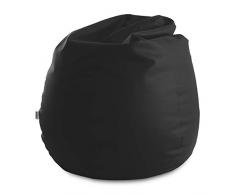 Pouf Poltrona Sacco Gigante Bag XXL Mamba 95x95x135cm - 460 Litri Made in Italy in Tessuto Ecopelle Imbottito per Ambiente Interno ed Esterno Colore Nero