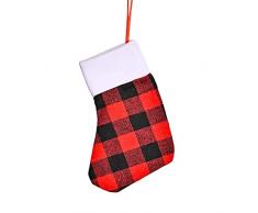 Calza di seta calze di Natale calze graticcio calze di Natale bianco peluche decorazione classico personalizzato grandi calzini decorazioni collant rete per le donne, Red, Etichettalia unica