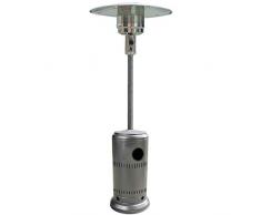 PiuShopping | Fungo Riscaldante per Esterno a Gas da Giardino, Stufa Elettrica Infrarossi con Ruote, 13 KW, 25 mq (Grigio)